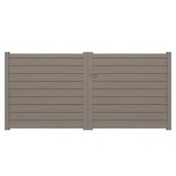 Packshot portail battant Merlot avec lames horizontales de 160 mm