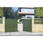 Portail battant vert Jupiter avec lames de 160 mm horizontales