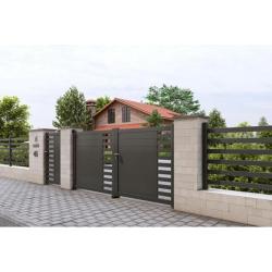 Portail battant Ravenne avec des lames de 160 mm horizontales