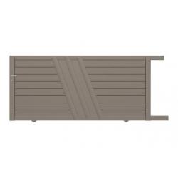 Packshot portail coulissant Mauka avec des lames de 160 mm horizontales