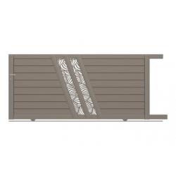 Packshot portail coulissant Mauka avec des lames de 160 mm horizontales