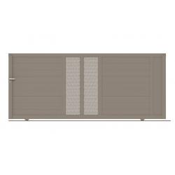 Packshot portail coulissant Délos avec lames de 160 mm horizontales