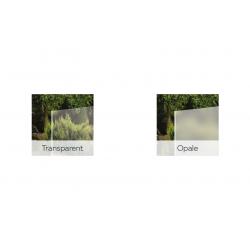 2 finitions de verre disponibles, transparent, opale.