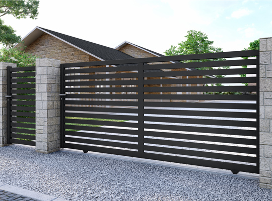 portail aluminium ajouré ou semi-ajouré contre le vent